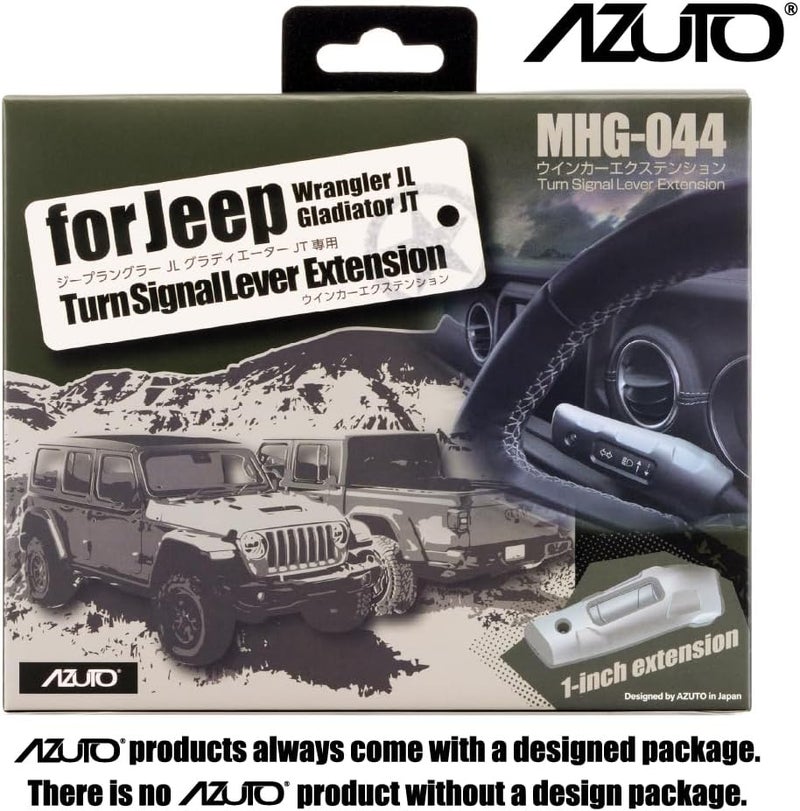 AZUTO Turn Signal Lever Extension Blinker Switch Extension for Jeep Wrangler (JL) / Gladiator (JT) 2018-2026 Black Color Wrangler Accessories Indicator Switch Extension - Image 3